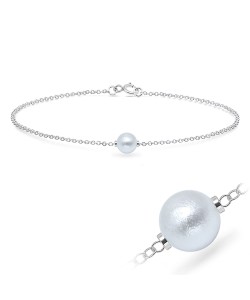 Cotton Pearl Silver Bracelet BRS-518-CTP01